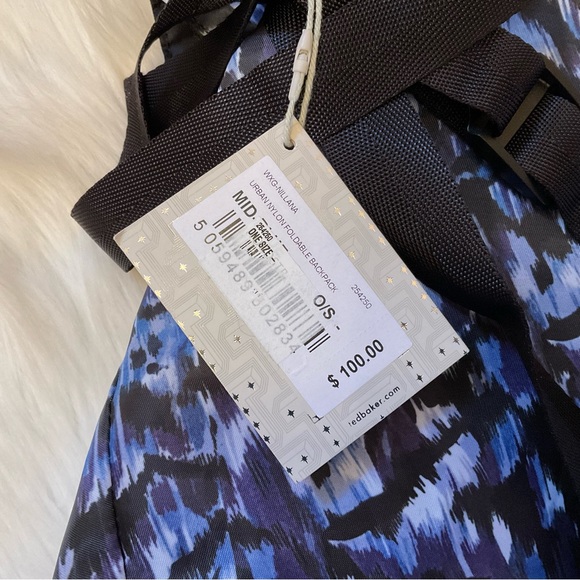 Ted Baker Nillana Urban Nylon Foldable Backpack - NWT - Medium Blue - Drawstring - Picture 9 of 13
